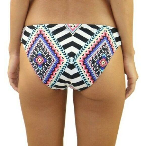 HEAT Swimwear Tribal Beat 4 string strappy printed swim bikini bottom Size L NEW - Picture 4 of 8